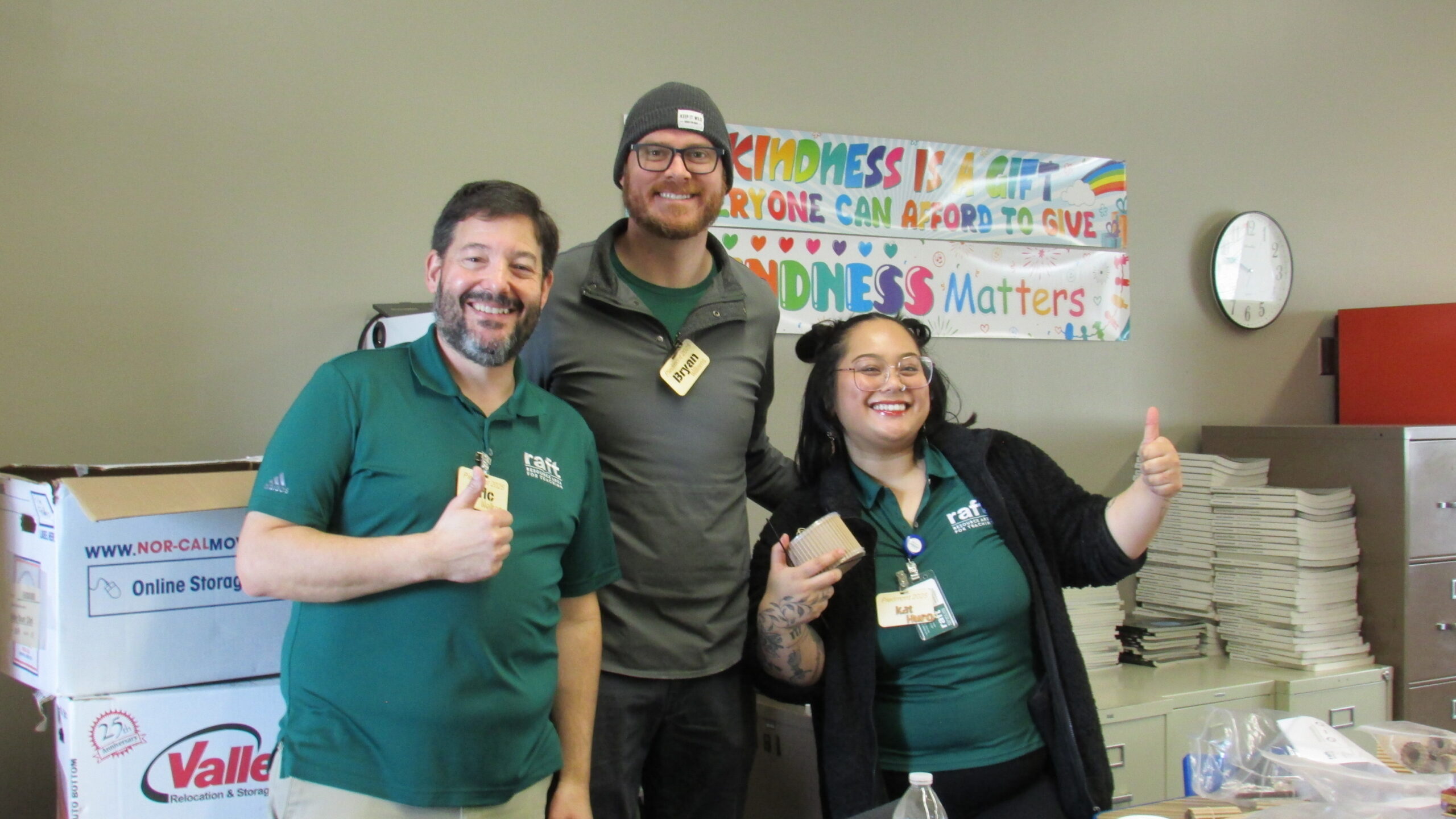 RAFT's Director of STEAM Programming, Bryan Williams (center), with Eric Welker (left), Director of Learning Development, and Ayzha Quidit (right), Program Manager of STEAM Programs, leading hands-on learning with passion and purpose.