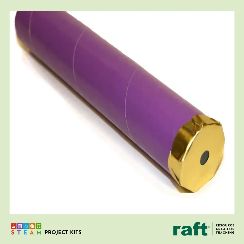 RAFT Colors of Light STEAM kit, an assembled cardboard spectroscope